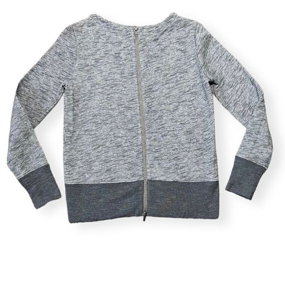 Madewell Sweater Women’s Size XS Crewneck Zip Up Back Minimalist Neutral Gray - Picture 4 of 11